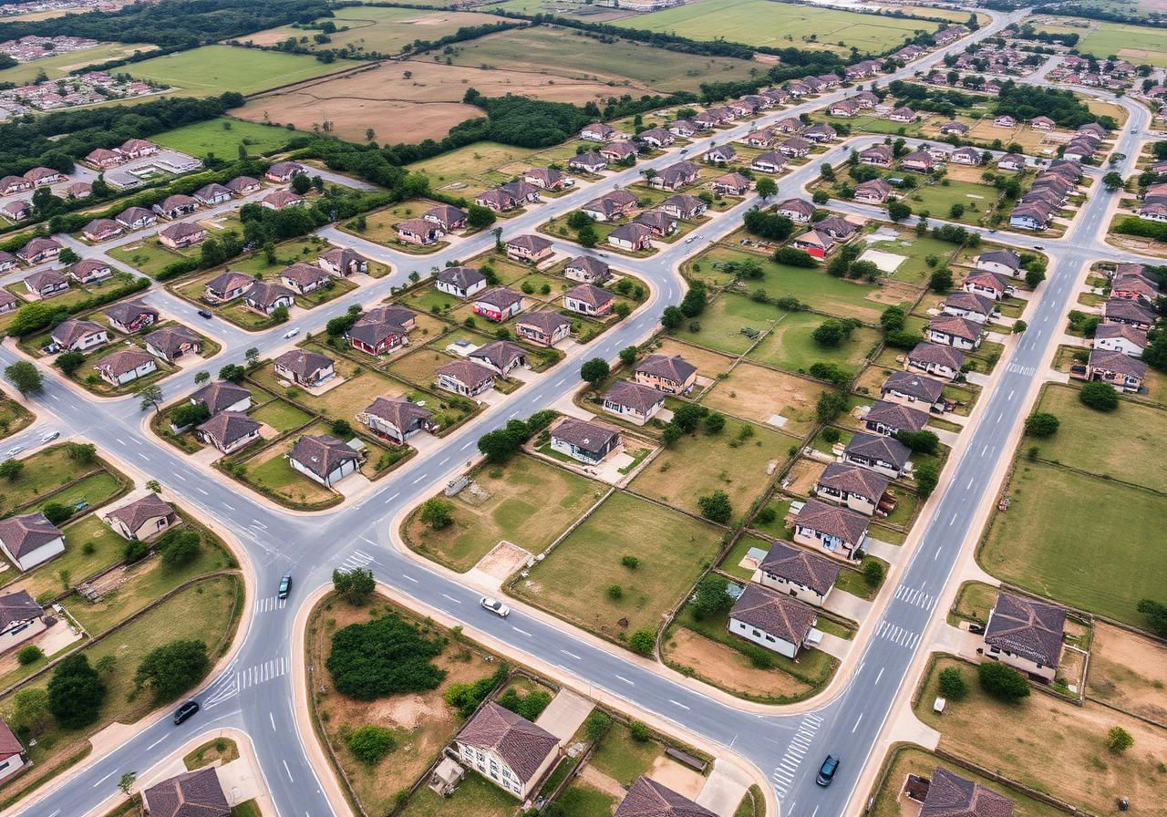 Vista aérea de loteamento residencial em Gurupi - TO